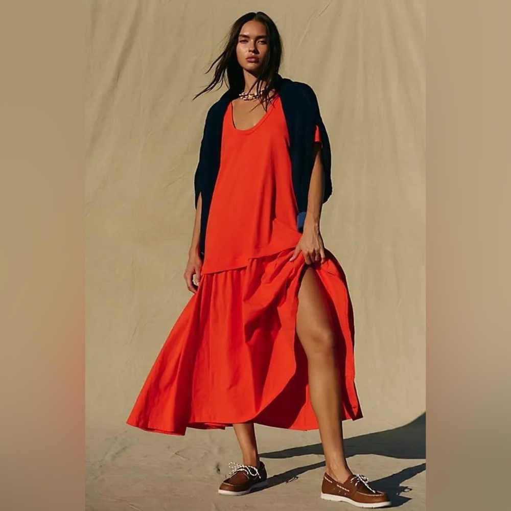FREE PEOPLE 
Herron Drop-Waist Maxi Dress - Cherry Tomato
Size S-P